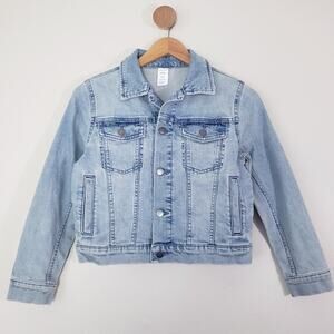 NEW Nordstrom Christina Martinez Denim Jacket Oversized Floral Art Girls Medium